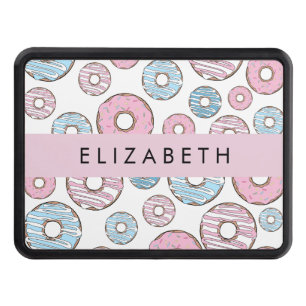 Pink Donuts, Blue Donuts, Sprinkles, Your Name Hitch Cover