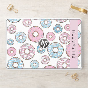 Pink Donuts, Blue Donuts, Sprinkles, Your Name HP Laptop Skin
