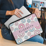 Pink Donuts, Blue Donuts, Sprinkles, Your Name Laptop Sleeve<br><div class="desc">Cute,  fun and adorable pattern with pink and blue donuts. Modern and trendy gift,  perfect for the donut lover in your life. Personalize by adding your name,  nickname,  monogram or initials.</div>