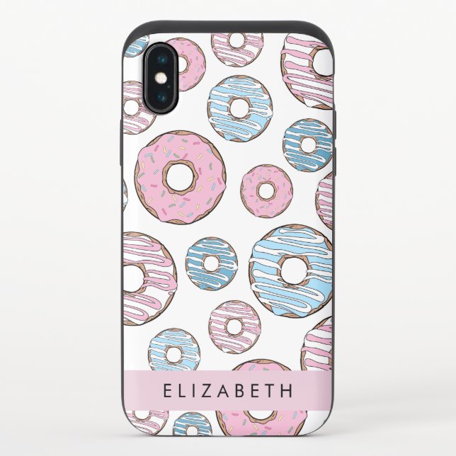 Pink Donuts, Blue Donuts, Sprinkles, Your Name Uncommon iPhone Case (Back)