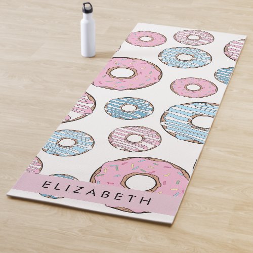 Pink Donuts Blue Donuts Sprinkles Your Name Yoga Mat