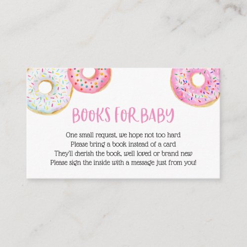 Pink Donuts Books for Baby insert card