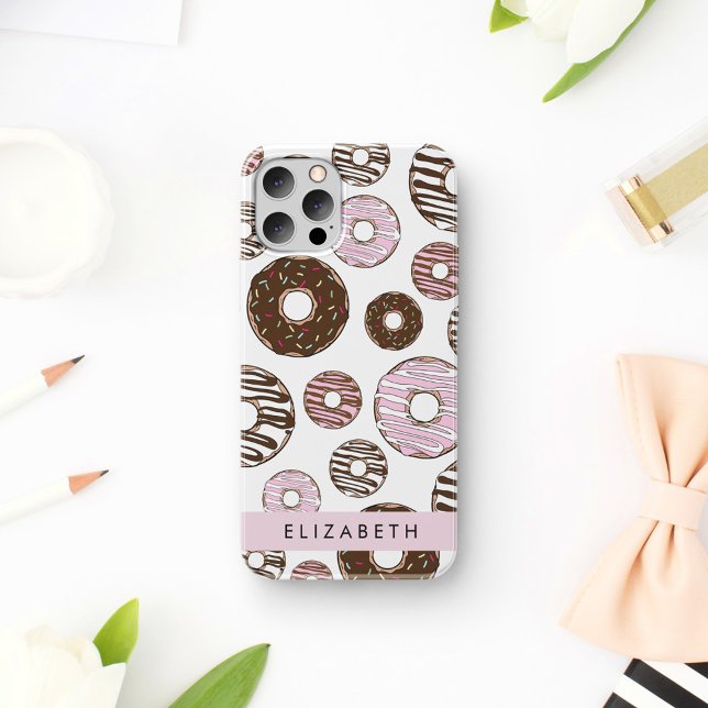Pink Donuts, Brown Donuts, Sprinkles, Your Name Case-Mate iPhone Case (Creator Uploaded)