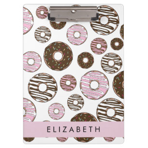 Pink Donuts, Brown Donuts, Sprinkles, Your Name Clipboard