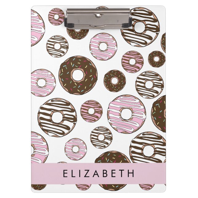 Pink Donuts, Brown Donuts, Sprinkles, Your Name Clipboard (Front)