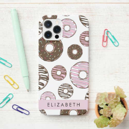 Pink Donuts Brown Donuts Sprinkles Your Name iPhone 12 Pro Case