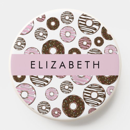 Pink Donuts Brown Donuts Sprinkles Your Name PopSocket