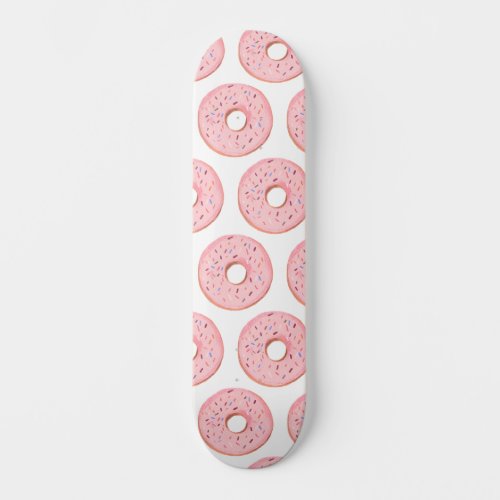 Pink Donuts Pattern Skateboard
