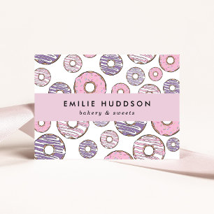 Pink Donuts, Purple Donuts, Cake Shop, Pastry Shop Business Card