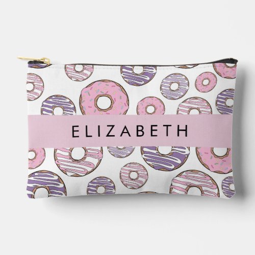 Pink Donuts Purple Donuts Sprinkles Your Name Accessory Pouch