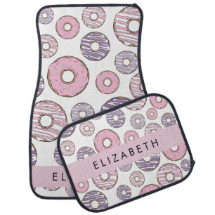 Pink Donuts, Purple Donuts, Sprinkles, Your Name Car Floor Mat