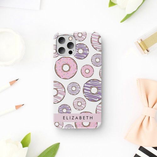 Pink Donuts Purple Donuts Sprinkles Your Name iPhone 12 Pro Case