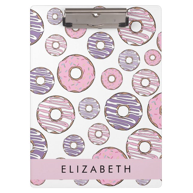 Pink Donuts, Purple Donuts, Sprinkles, Your Name Clipboard (Front)
