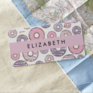 Pink Donuts, Purple Donuts, Sprinkles, Your Name License Plate