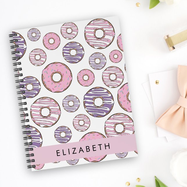 Pink Donuts, Purple Donuts, Sprinkles, Your Name Notebook (Creator Uploaded)