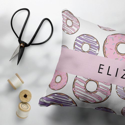 Pink Donuts Purple Donuts Sprinkles Your Name Pillow Case