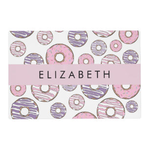 Pink Donuts, Purple Donuts, Sprinkles, Your Name Placemat