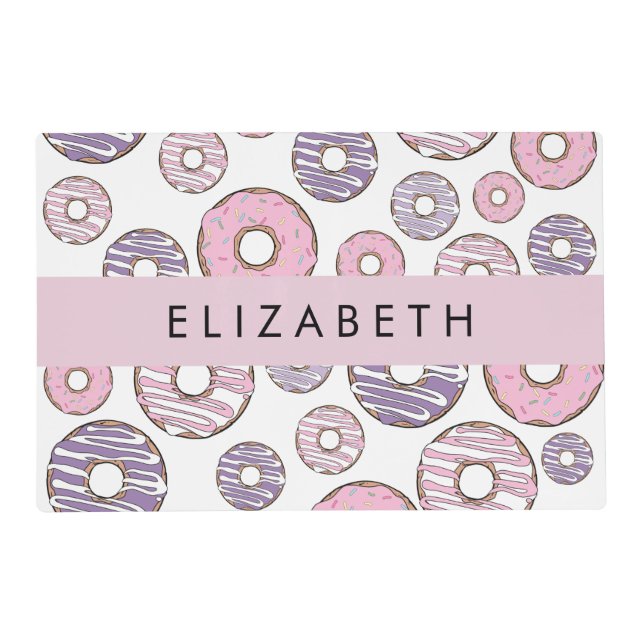Pink Donuts, Purple Donuts, Sprinkles, Your Name Placemat (Front)