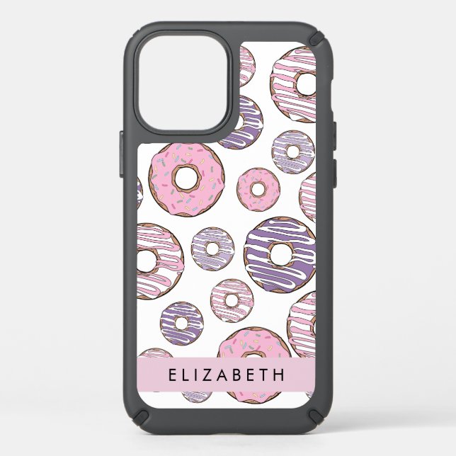 Pink Donuts, Purple Donuts, Sprinkles, Your Name Speck iPhone 12 Case (Front)