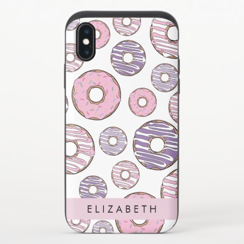 Pink Donuts Purple Donuts Sprinkles Your Name iPhone X Slider Case