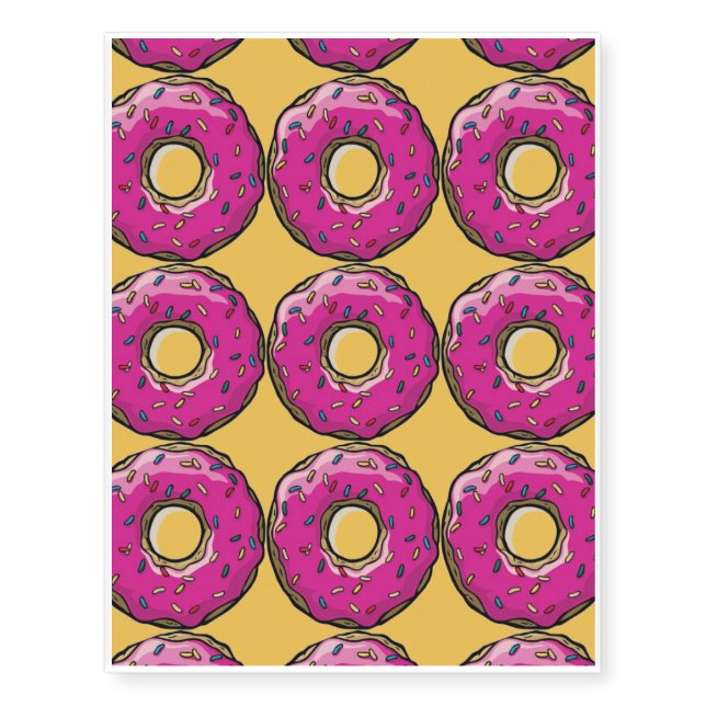 pink donuts temporary tattoos (Front)