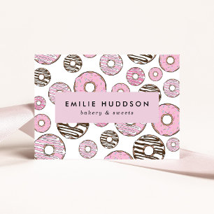 Pink Donuts, White Donuts, Cake Shop, Pastry Shop Business Card