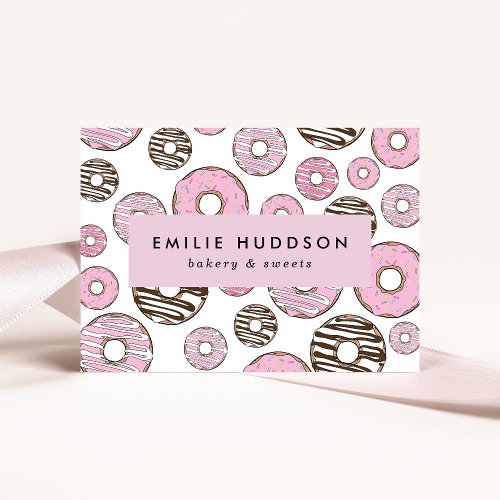 Pink Donuts White Donuts Cake Shop Pastry Shop Business Card