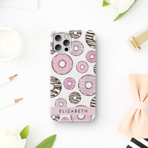 Pink Donuts White Donuts Sprinkles Your Name iPhone 12 Pro Case