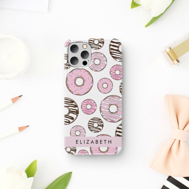 Pink Donuts, White Donuts, Sprinkles, Your Name Case-Mate iPhone Case (Creator Uploaded)