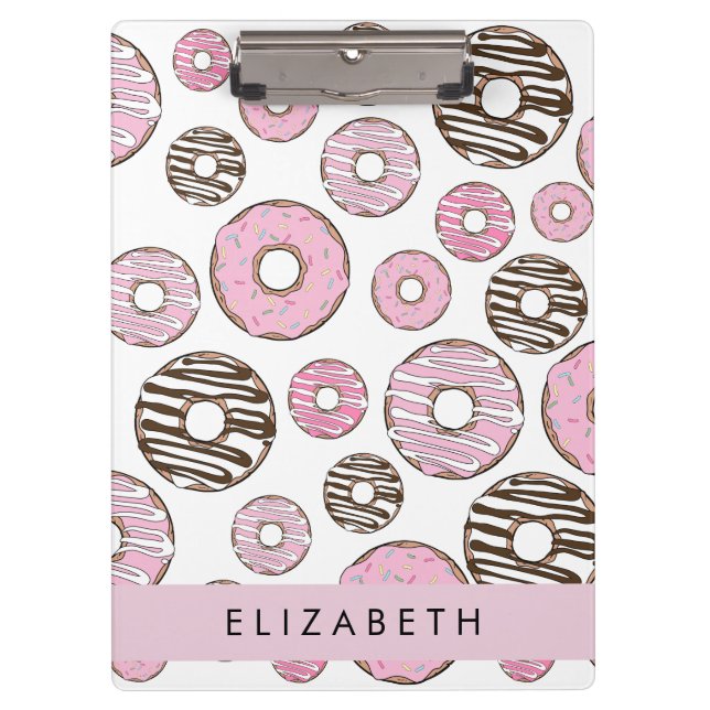 Pink Donuts, White Donuts, Sprinkles, Your Name Clipboard (Front)