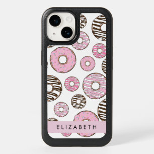 Pink Donuts, White Donuts, Sprinkles, Your Name OtterBox iPhone 14 Case