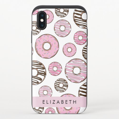 Pink Donuts White Donuts Sprinkles Your Name iPhone X Slider Case