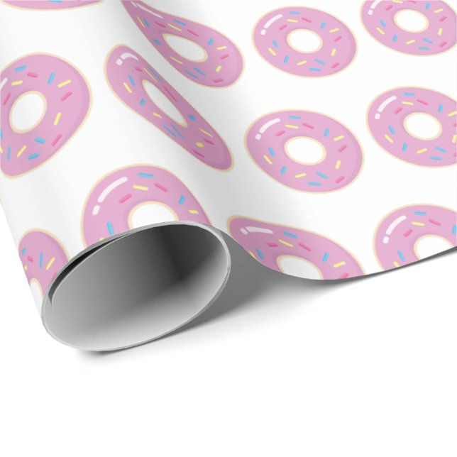 Pink Donuts Wrapping Paper Gift Wrap Doughnuts (Roll Corner)