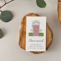 Pink Door Moving Announcement Insert Cards