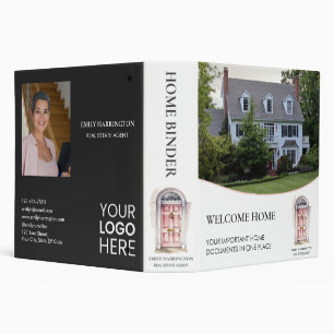 Pink Door Watercolor Home Real Estate Agent 3 Ring Binder