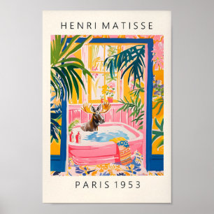 Pink Dopamine Decor For Bathroom, Moose In Bathtub