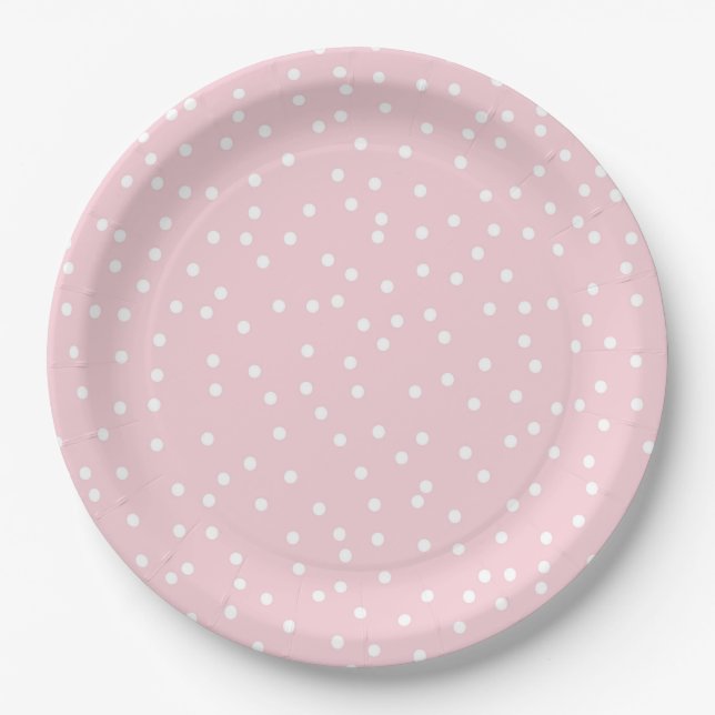 Pink Dot Birthday Paper Plate (Front)