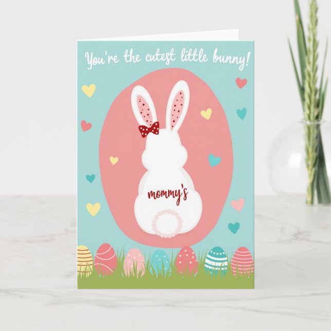 Pink Dot Bunny Mommy Card (Front)