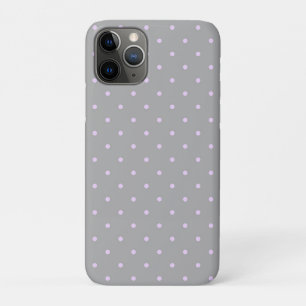 Pink Dot Grey Background Elegant Polka Dot Dotted iPhone 11 Pro Case