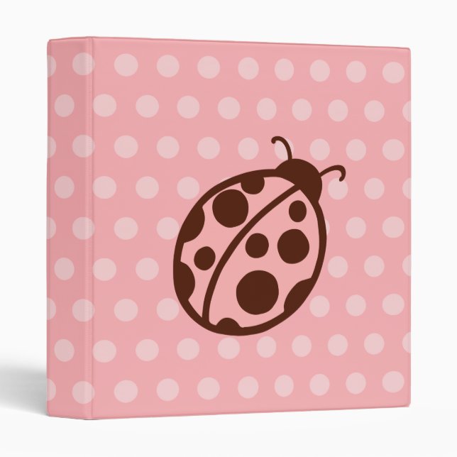 Pink Dot Ladybug Scrapbook Binder (Front/Spine)