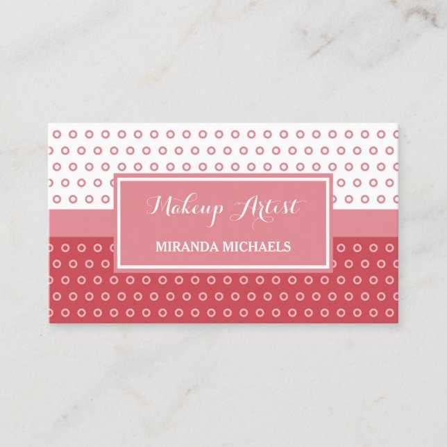 Pink Dot Makeup Artist Business Card (Front)
