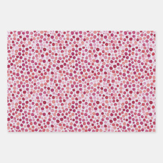Pink Dots and Checkered Pattern Gift Wrap Design