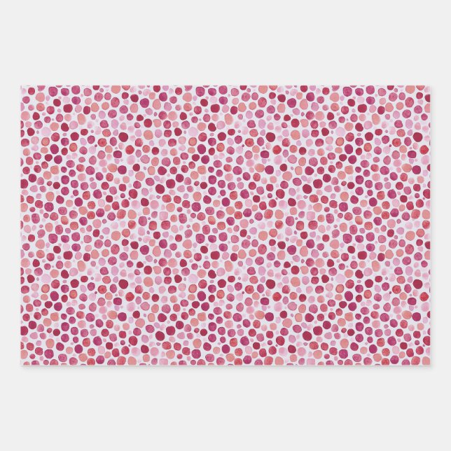 Pink Dots and Checkered Pattern Gift Wrap Design (Front 3)