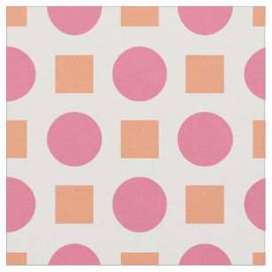 Pink dots and orange squares fabric