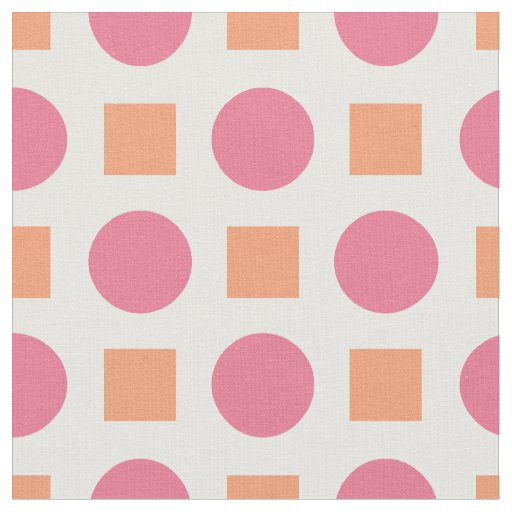 Pink dots and orange squares fabric