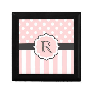 Pink Dots and Stripes Pattern Gift Box