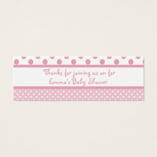 Pink Dots Baby Shower Favor Tag Business Card Template