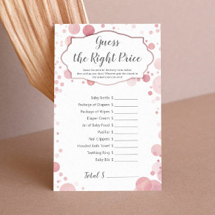 Pink Dots Baby shower game Guess the right price