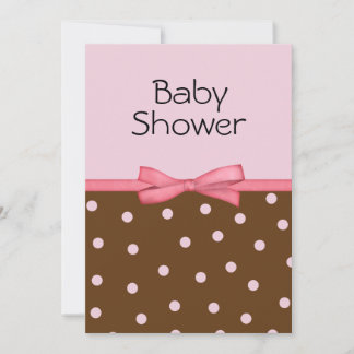 Pink Dots Baby Shower Invitations