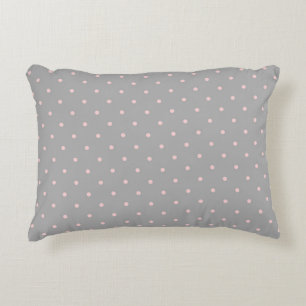 Pink Dots Girly Feminine Circles Happy Easter Gray Accent Pillow